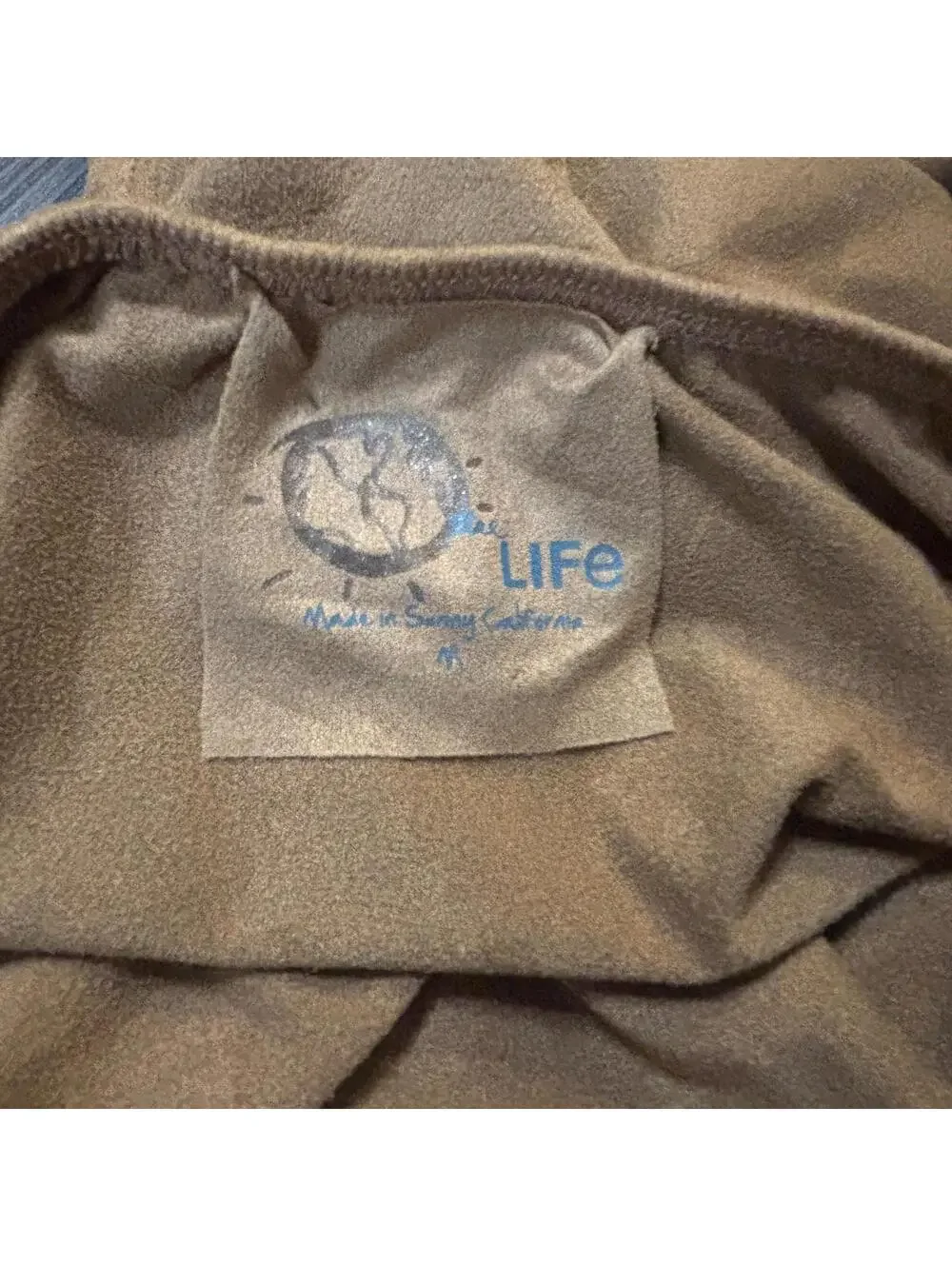 Blue Life Women's Bathing Suit Size Medium Tan Faux Suede Open Back V-Neck